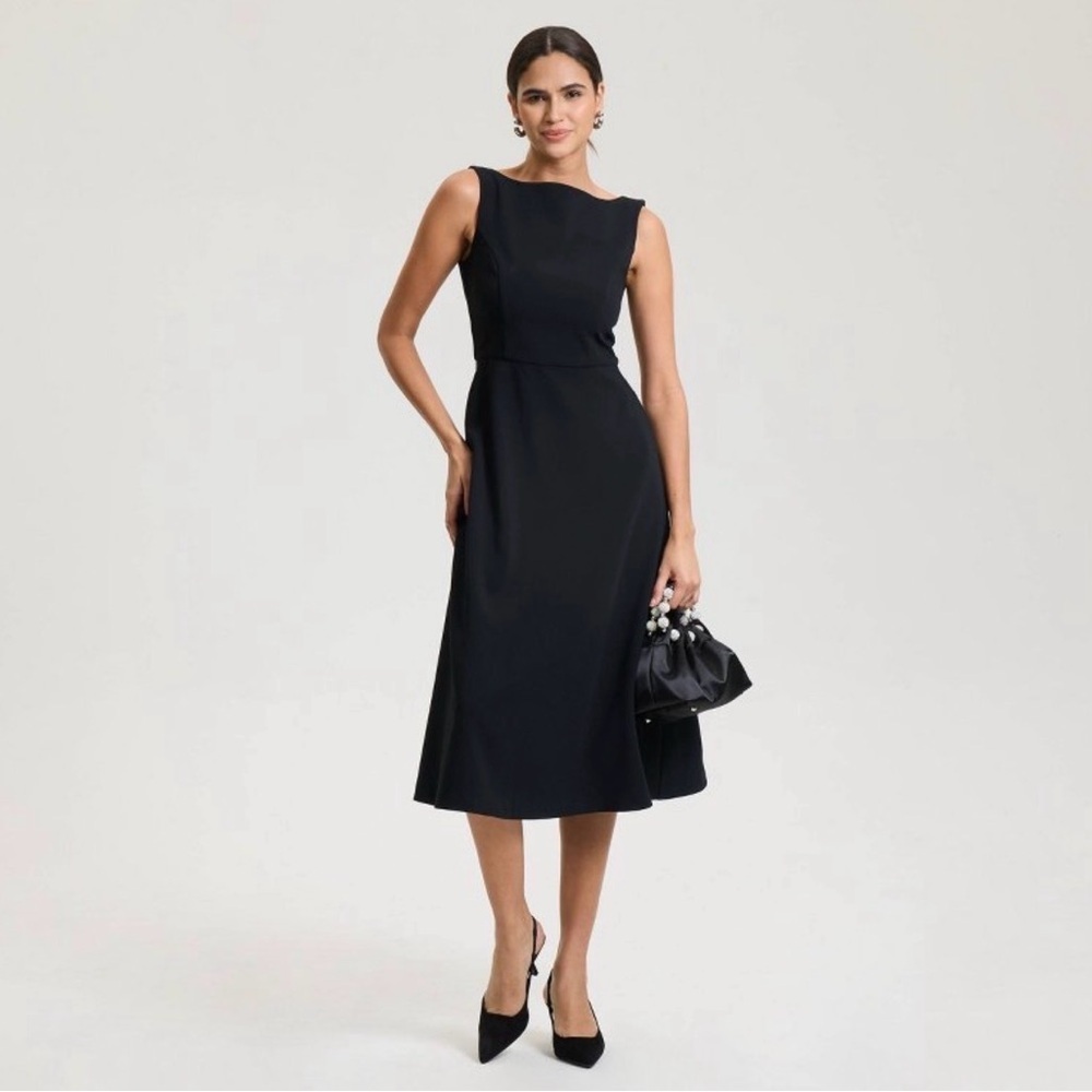 NWT | Sleeveless Tailored Midi Dress w/ Pockets | A New Day Mocha Brown | S - Picture 5 of 16